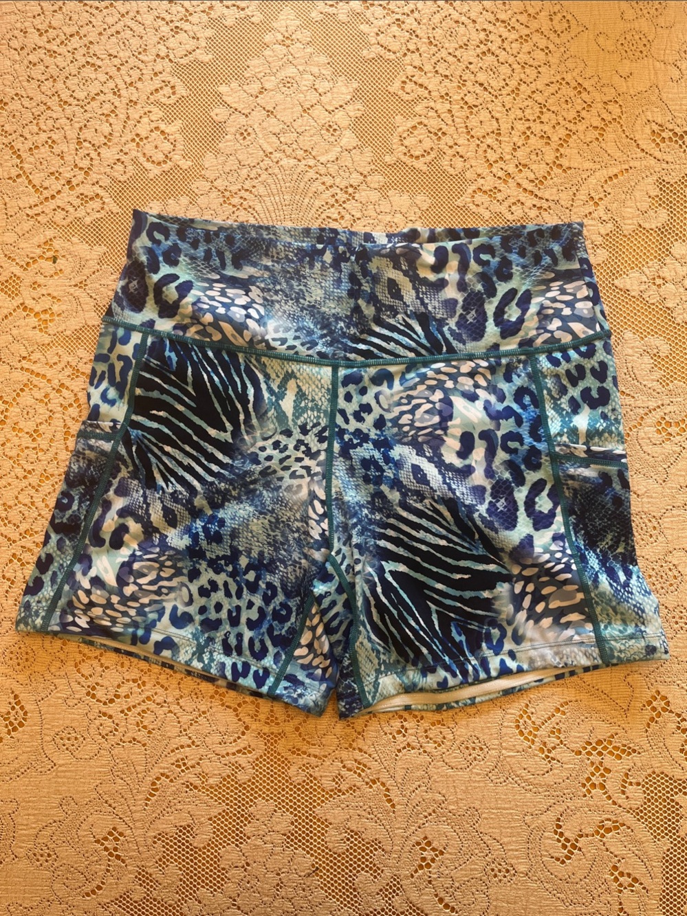 CVG Blue Animal-Print Women’s Athletic Shorts